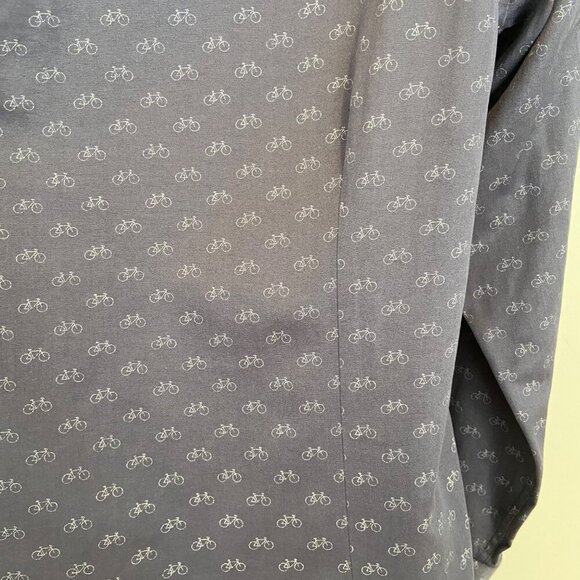 Sugar Mens Long Sleeve Bicycle Print Button-Up Shirt 100% cotton Small - Picture 8 of 16